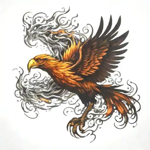 Burning Phoenix Rising From The Ashes