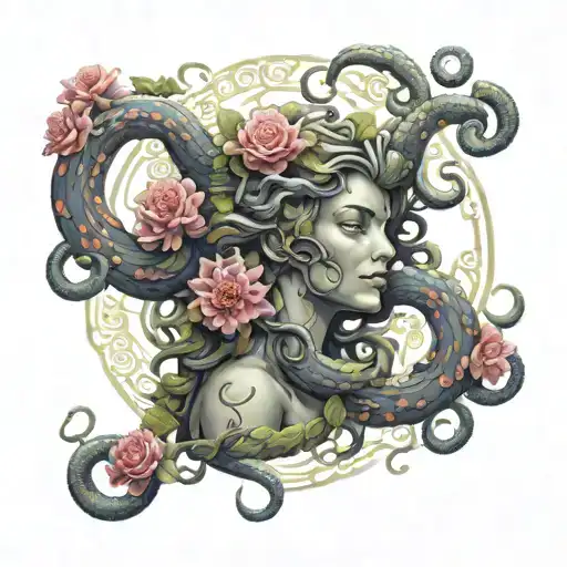 Medusa With Flowers