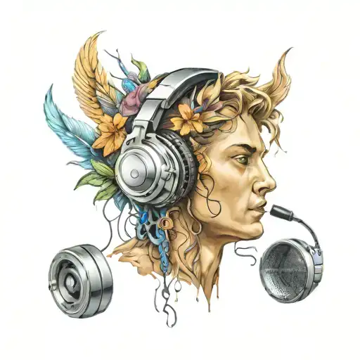 Apollo With Headphones And More Music Design
