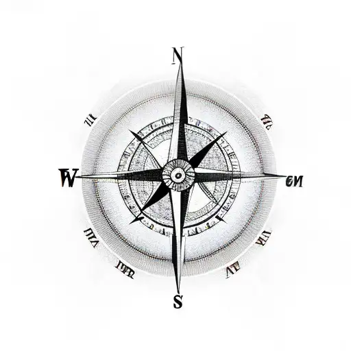 Compass With 4 Major Elements Air Fire Earth Water