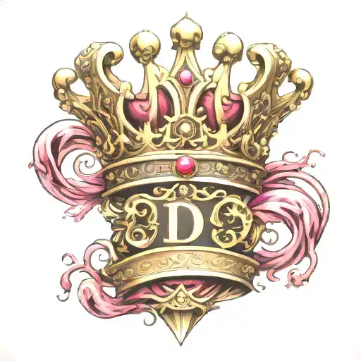 Crown With Letter D In Connected