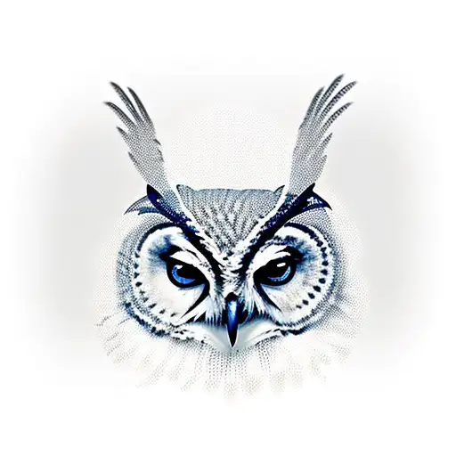 Create A Graphic Of An Owl Wearing Suspenders To Be Used As A Tattoo Design