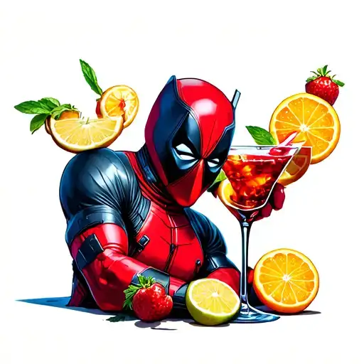 Cocktails And Deadpool Full Color