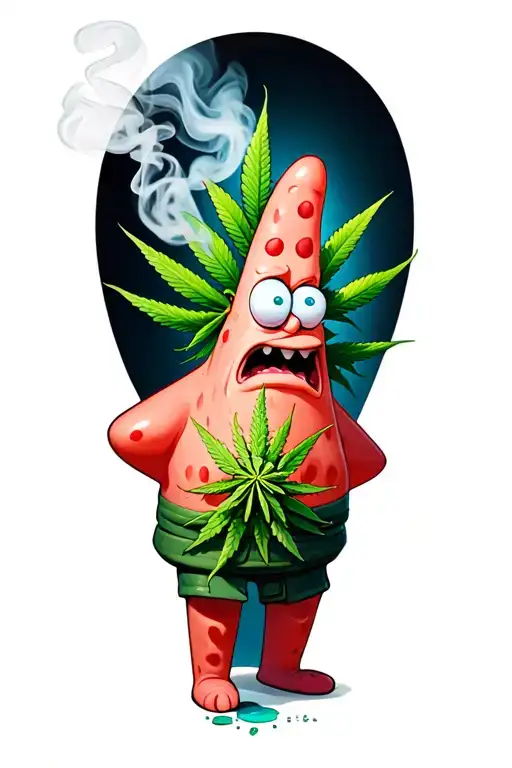 Patrick Star Smoking Weed