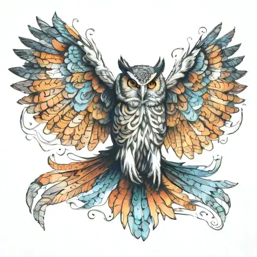 Owl Spread Wings Spread Wide