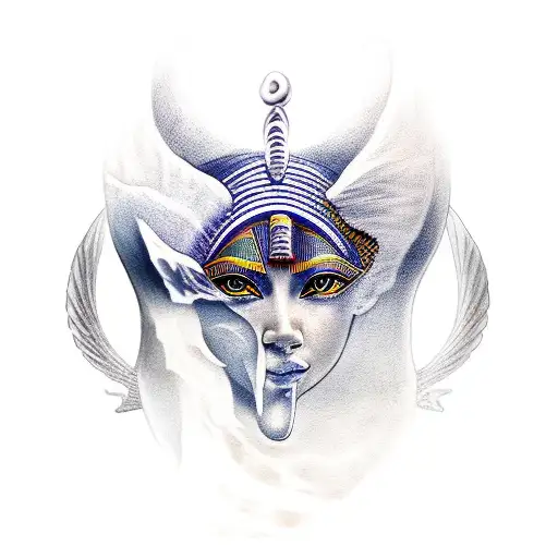 A Tattoo Merging Egyptian And Greek Mythology Elements