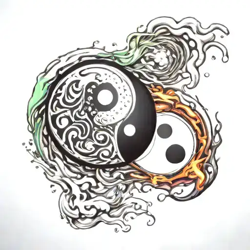 Melting Yin Yang Symbol