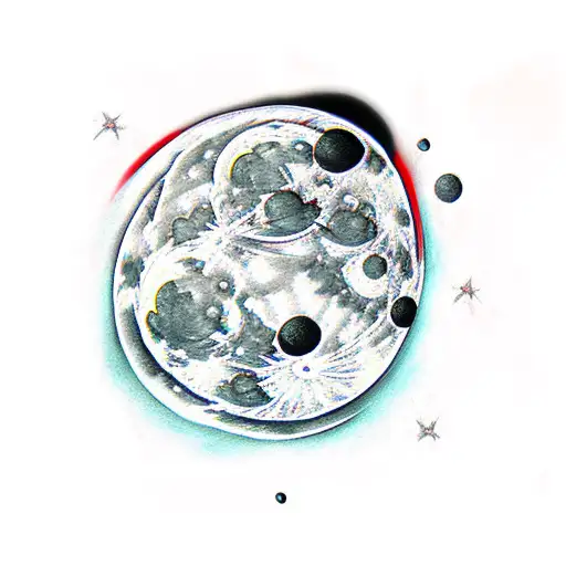 Moon Red And Black Asian