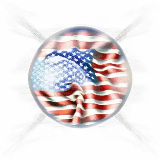 American Flag Reflection In Nature