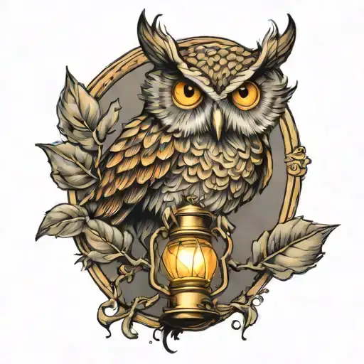Owl With A Lamp