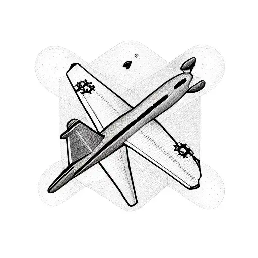 Outline Of Airplane With Word Shit Inside