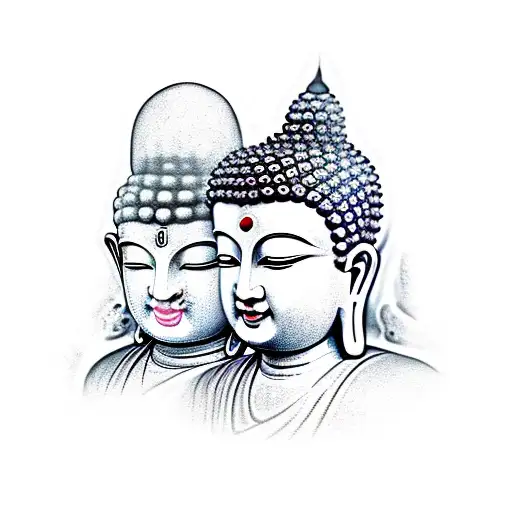 Buddha With Gemini And Dragon