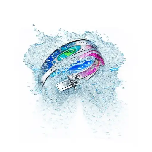 Bracelet Of Water With Waves And Water Drops