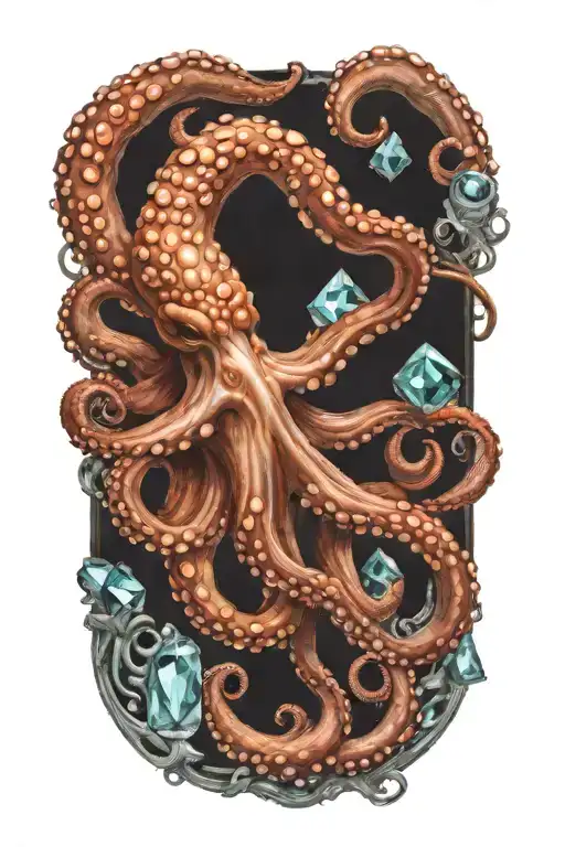 Huge Octopus Holding Crystals