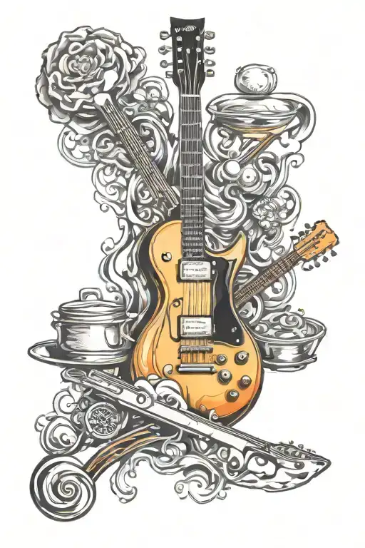 Guitar And Cooking Themed