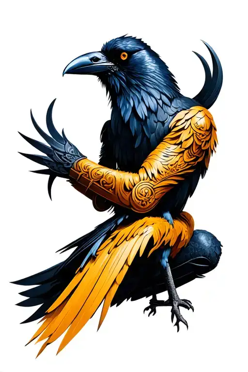 Viking Raven Sitting