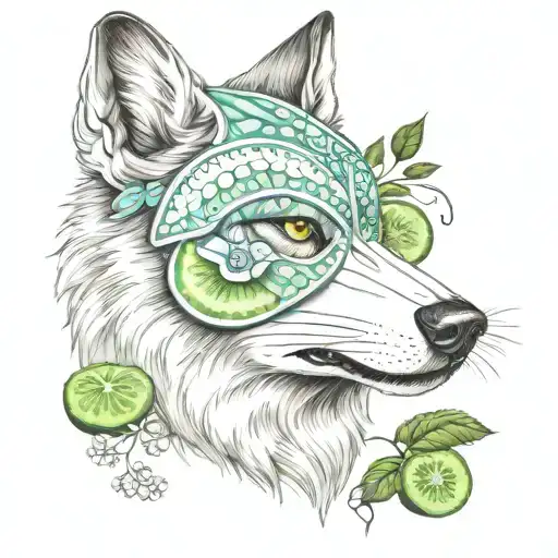 Wolf With Beauty Mask And Cucumbers On Eyes
