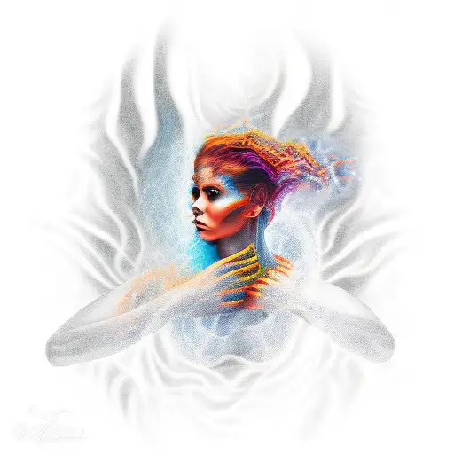 Woman Wrapped In Fire