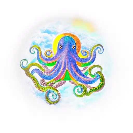 Round Octopus With Tree Of Life On Top