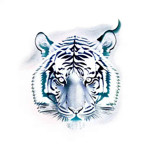 Tiger And Tree In Optical Illusion