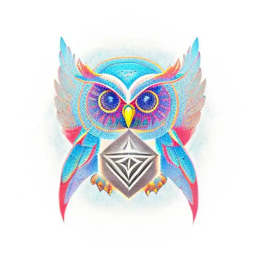 An Owl Holding A Valknut In Its Paws