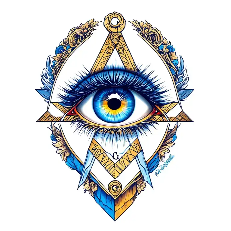 Masonic All Seeing Eye Tattoo Design
