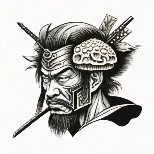 Samurai With A Mushroom For A Head
