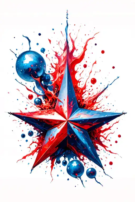 Collapsing Star With Lots Of Red And Blue