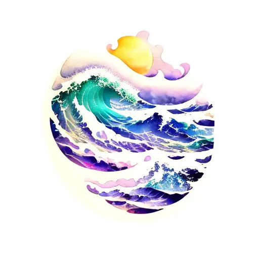 Watercolor Ocean Wave