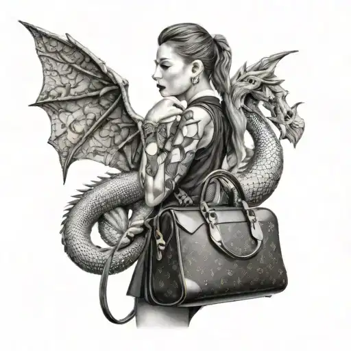 Women And Louis Vuitton Bag On Dragon Neck
