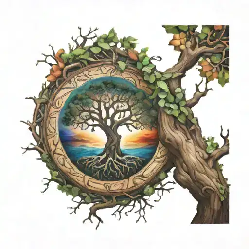 Tree Of Life Featuring Runes Norse Runes