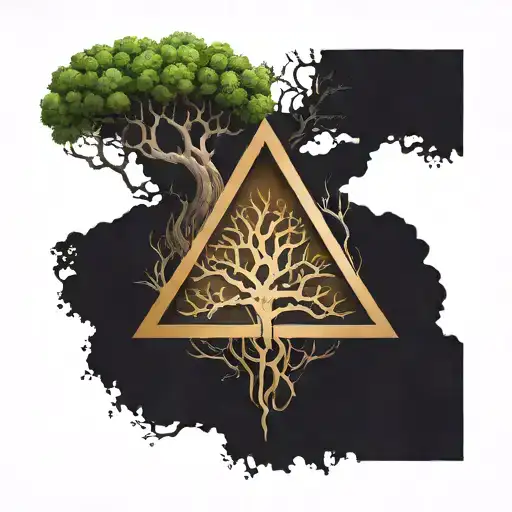 Nordic Rune With Tree Of Life