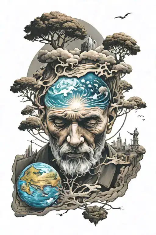 Father Looking Down On Earth