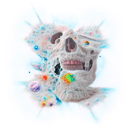 Skin Cracking Away To Reveal A Space Scene