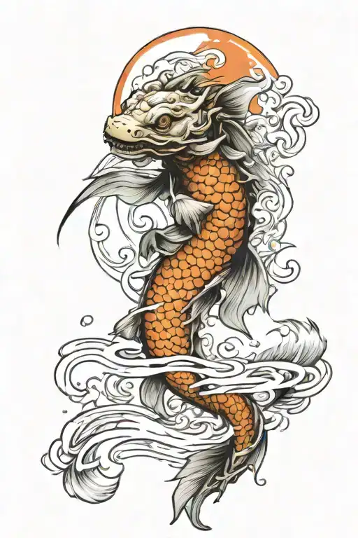 Koi Fish Dragon Spaceman