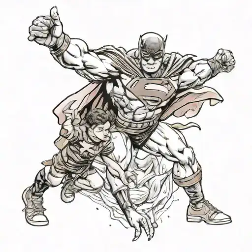 Superhero Son Saving His Daddy