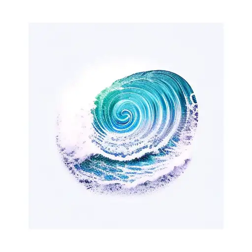 Simple Blue Ocean Wave With Horizon