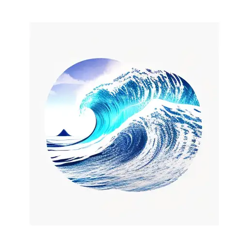 Simple Blue Ocean Wave With Horizon