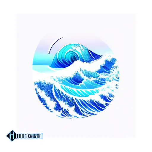 Simple Blue Ocean Wave With Horizon