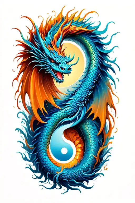 Dragons Yin Yang Symbol
