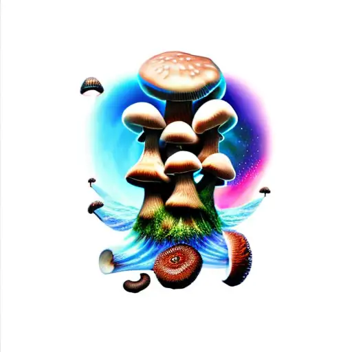 Mushrooms Man Vortex Darkness