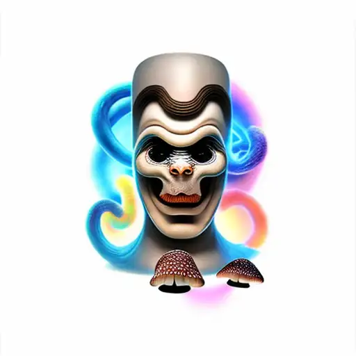 Mushrooms Man Vortex Darkness Japanese Mask