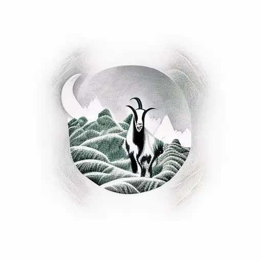 Goat In Bamboo Forest