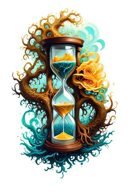 Yggdrasil Hourglass Filled With Swirling