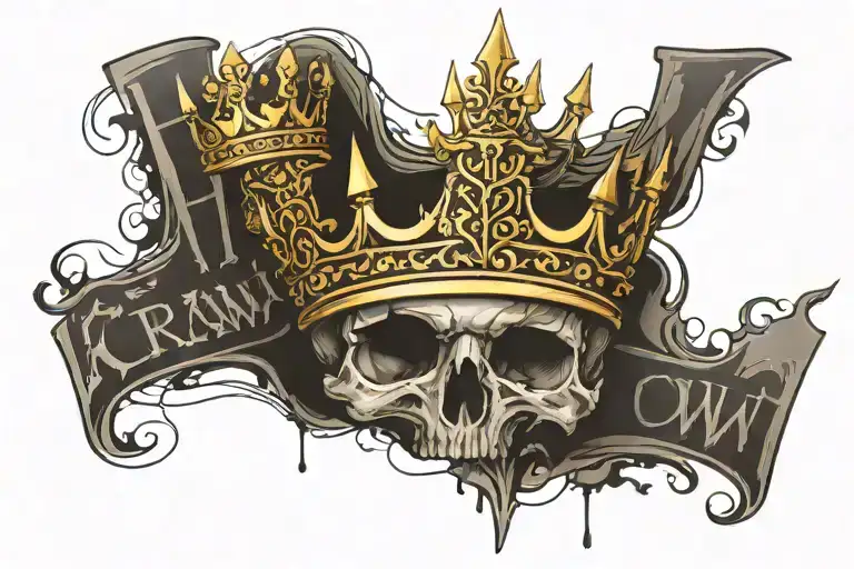 Heavy Is The Crown Writing With A Crown On Top Of The Writing