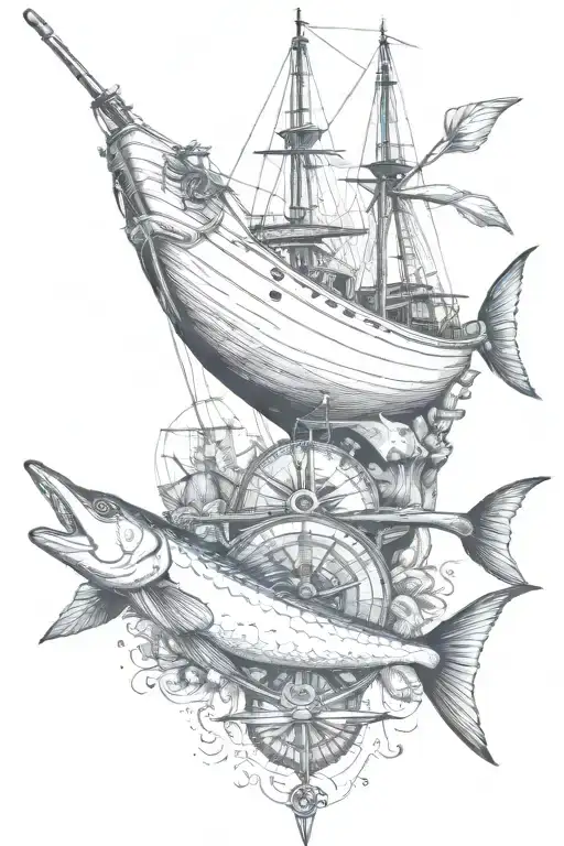 Boating Fishing Tropical Nautical Compass Arm Sleeve