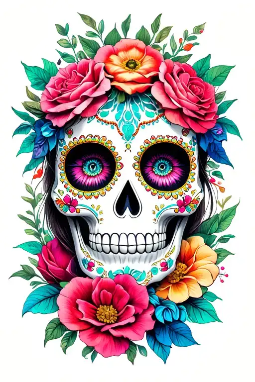 Sugar Skull Representing Women Power