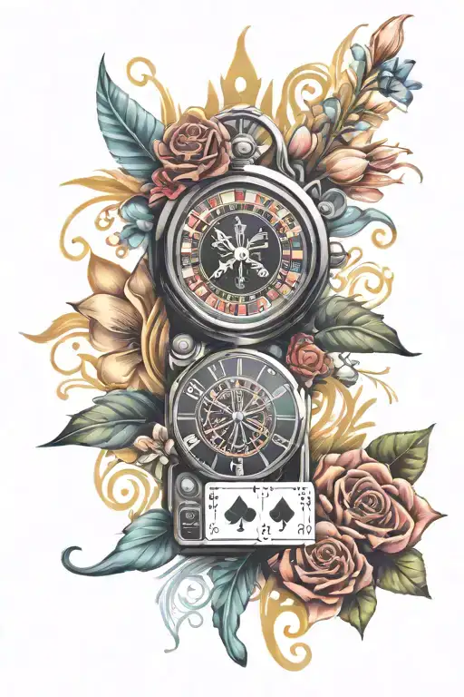 Casino And Bouquet Of Flowers Around