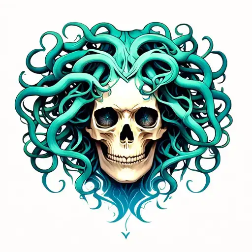 Medusa Skull Tattoo For Women