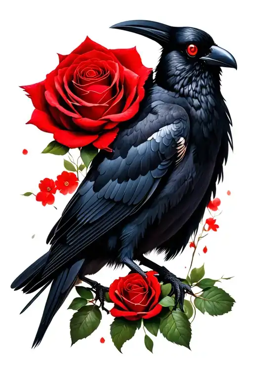 Rose And Itachi Crow With Sharingan
